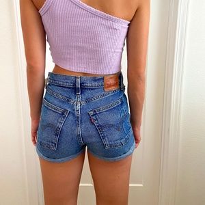 Levis cuffed shorts, medium wash, size 27